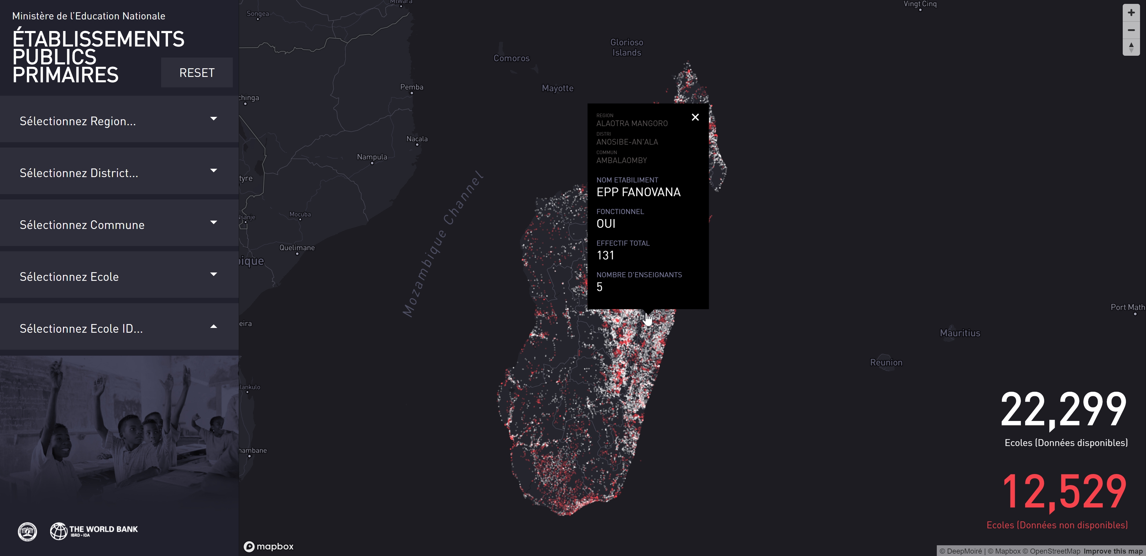 Madagascar Public Schools WebGIS & Education Data Platform